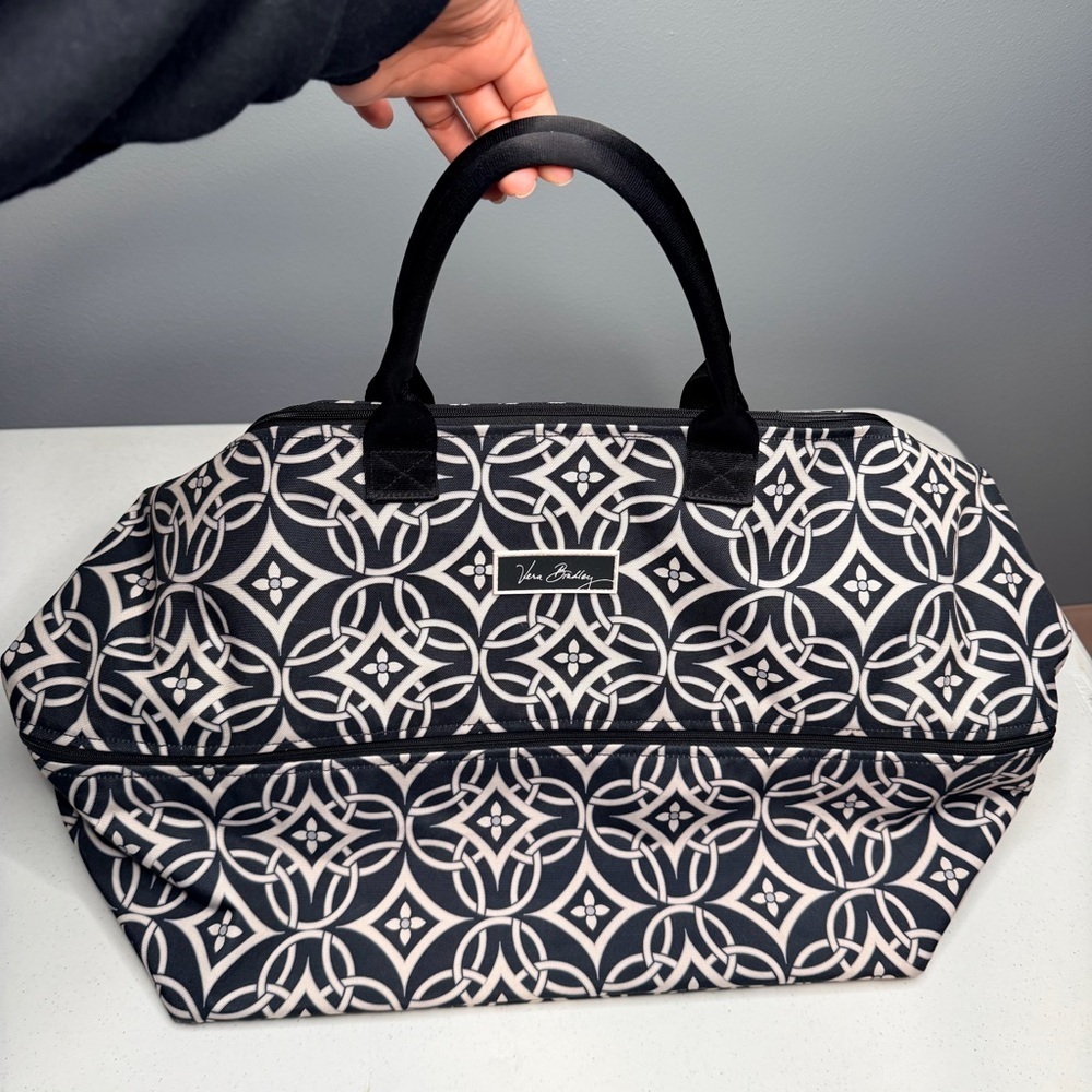 Vera Bradley Concerto Geometric Black and White Travel Bag - Picture 3 of 16